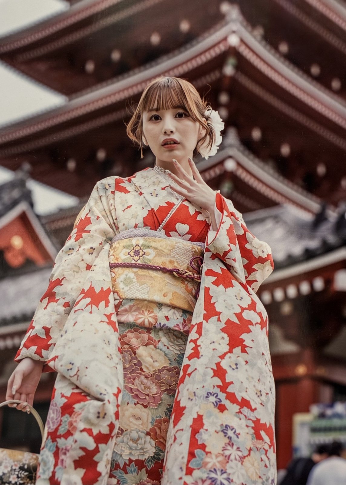 japanese girl by pagoda